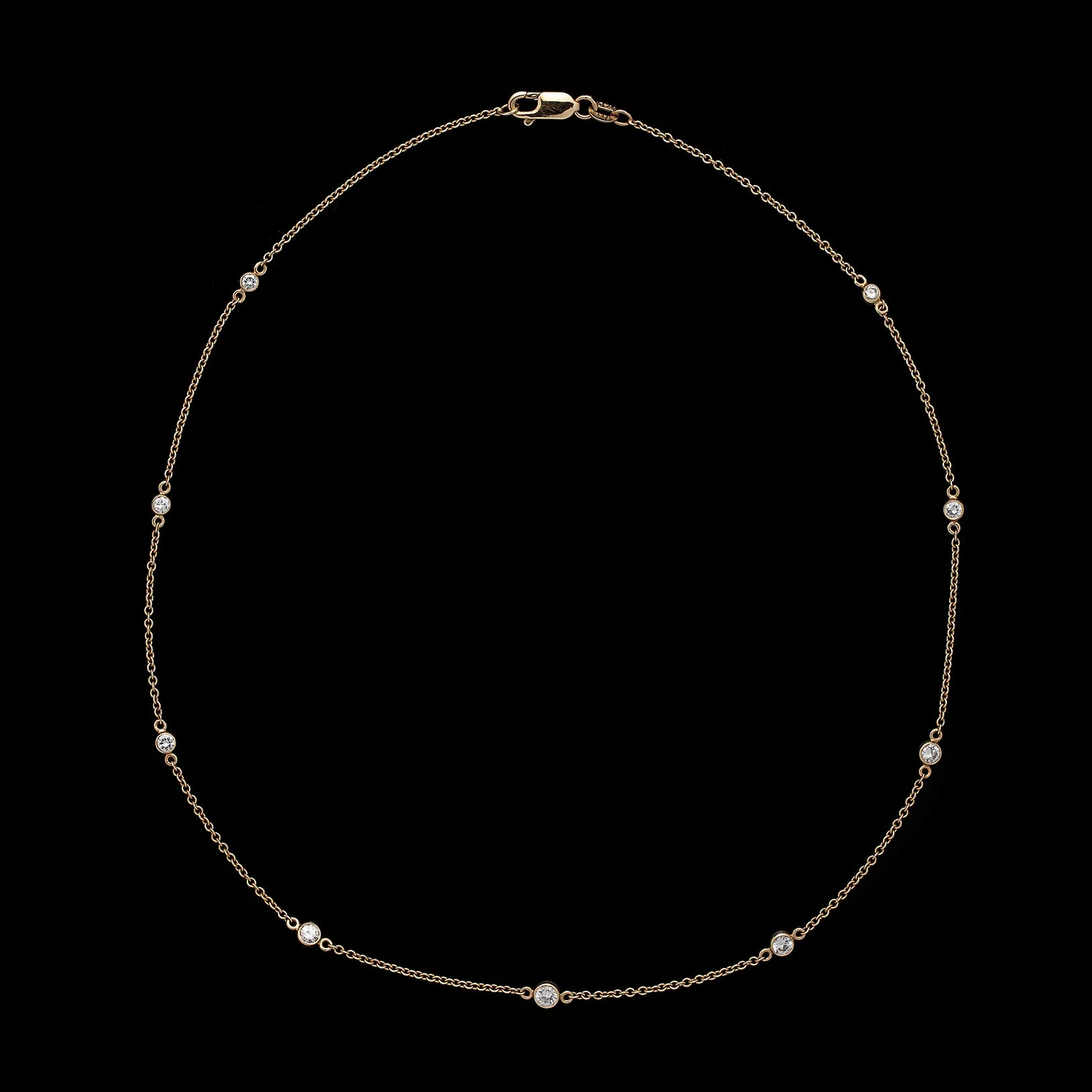 14k Yellow Gold Diamonds By The Yard Necklace