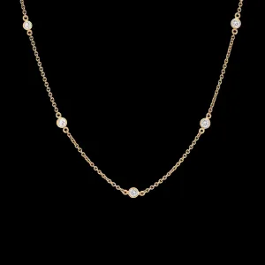 14k Yellow Gold Diamonds By The Yard Necklace