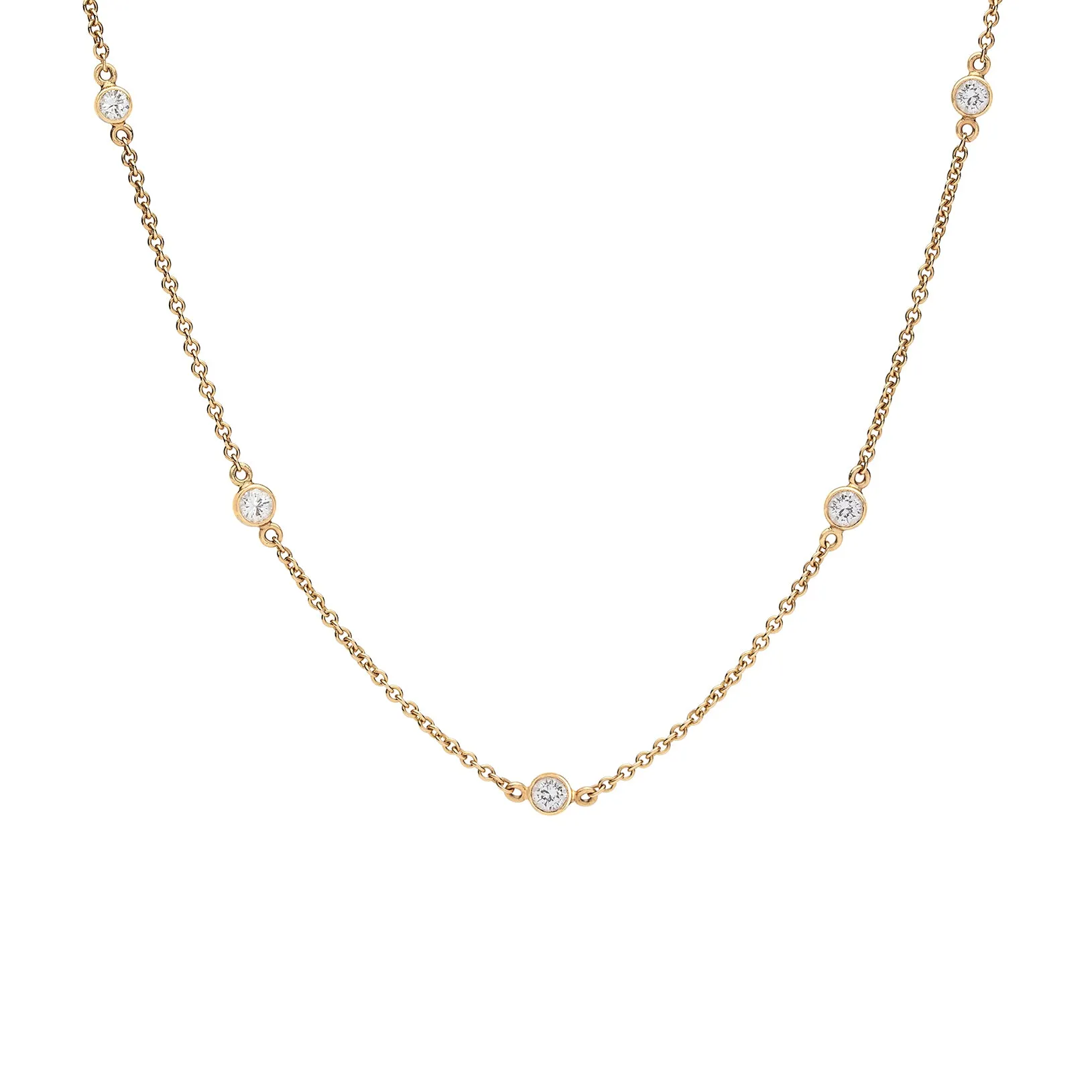 14k Yellow Gold Diamonds By The Yard Necklace