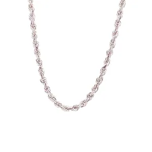 14kt White Gold 1.5mm 18 inch Diamond cut Rope chain