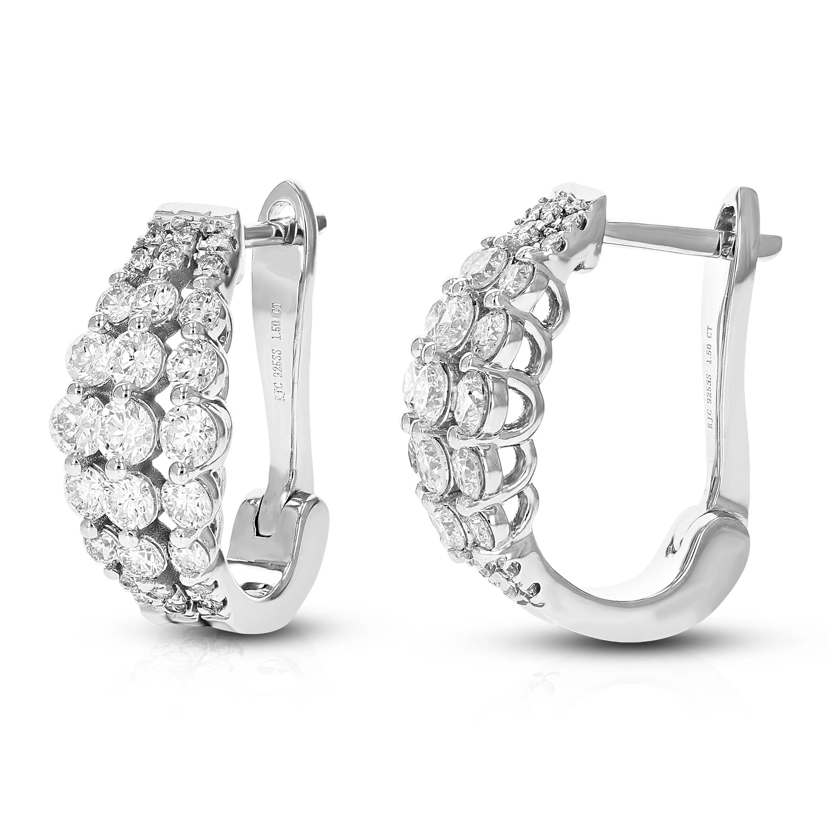 1.50 cttw Lab Grown Diamond Hoop Earrings in .925 Sterling Silver