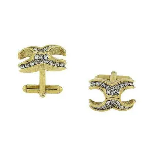 1928 Jewelry X-Shaped Crystal Cufflinks