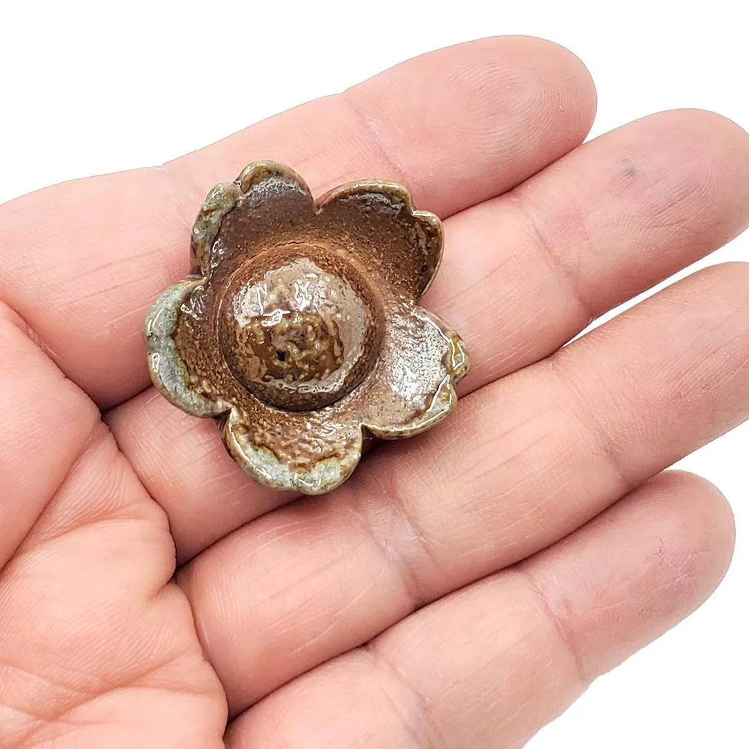 (20% Off) Ceramic Pin - Sakura with Small Center by Jennifer Fujimoto