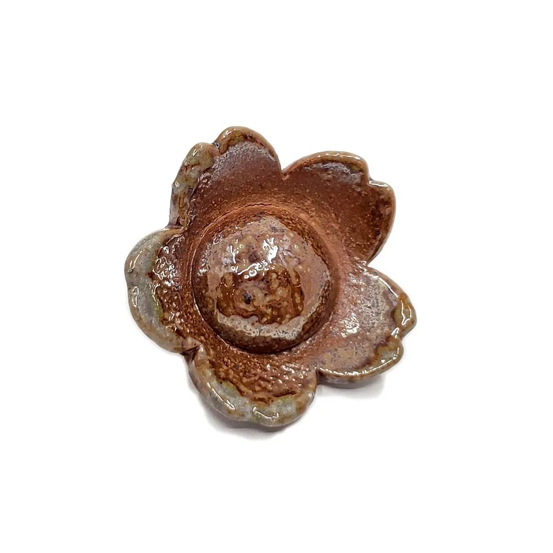 (20% Off) Ceramic Pin - Sakura with Small Center by Jennifer Fujimoto