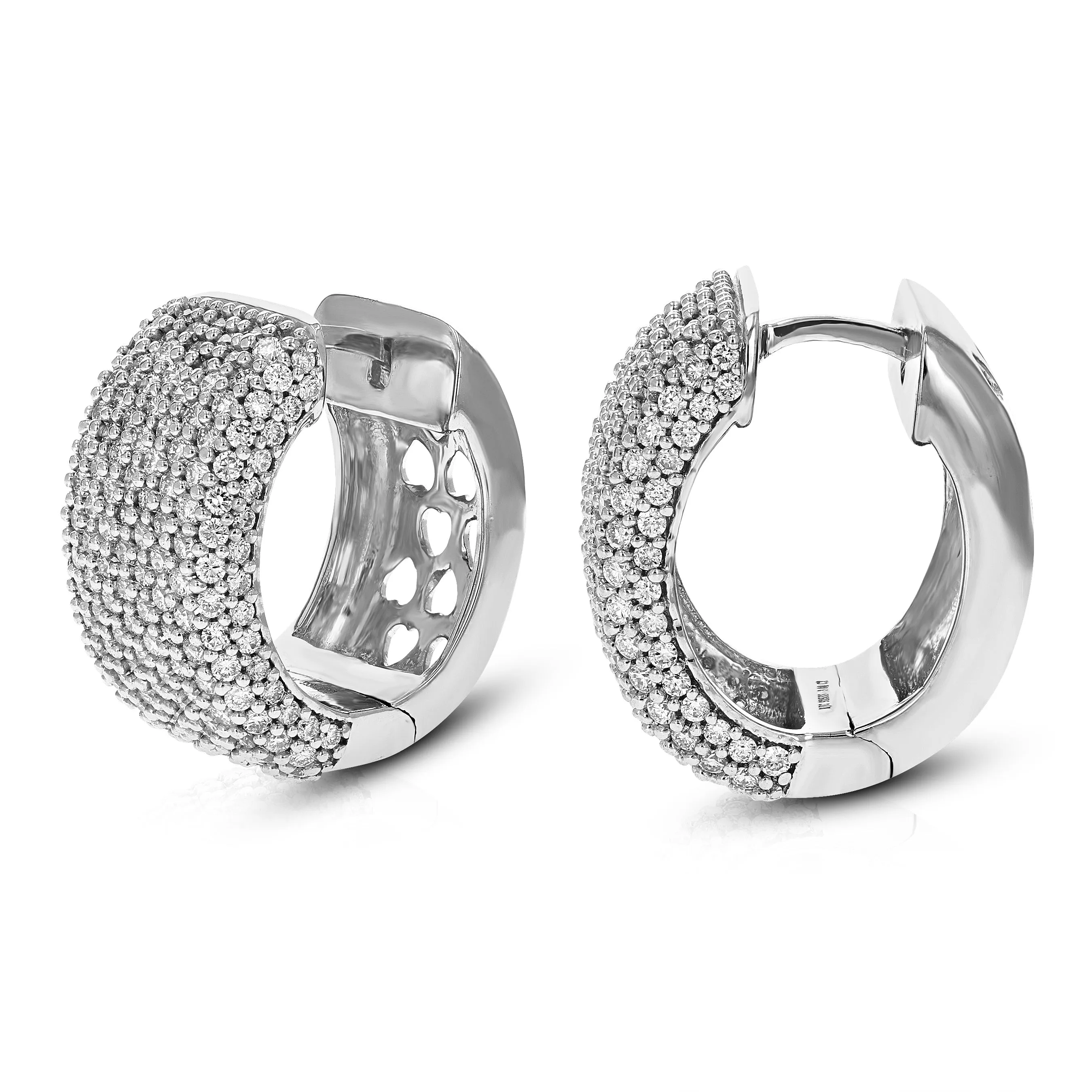 3 cttw Lab Grown Diamond Cluster Hoop Earrings in Sterling Silver