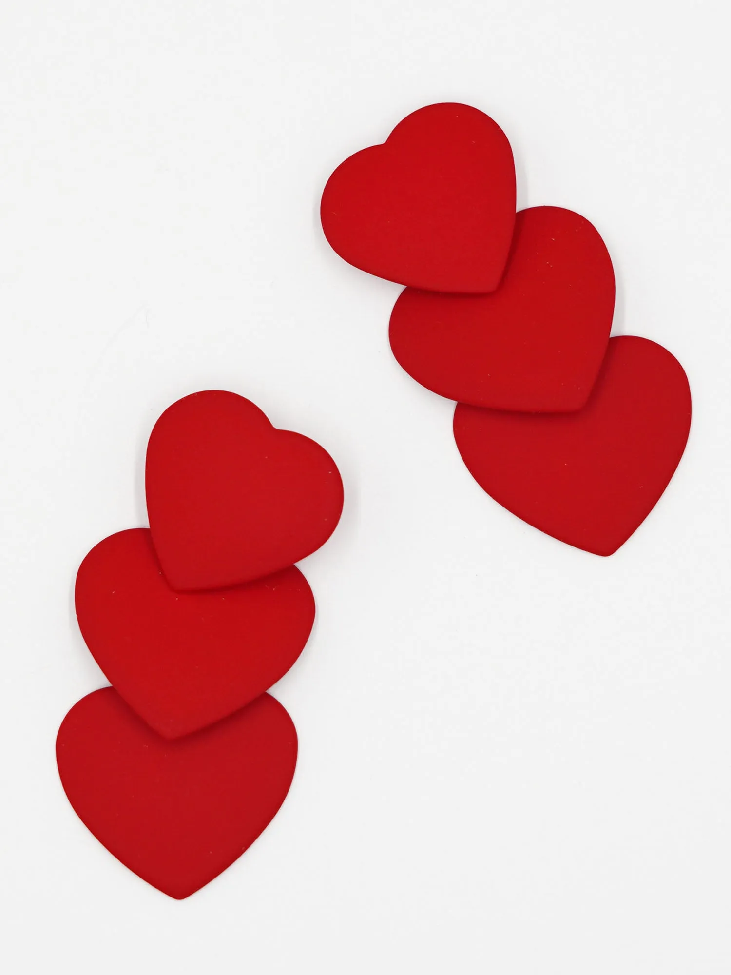 3 Heart Drop Earrings