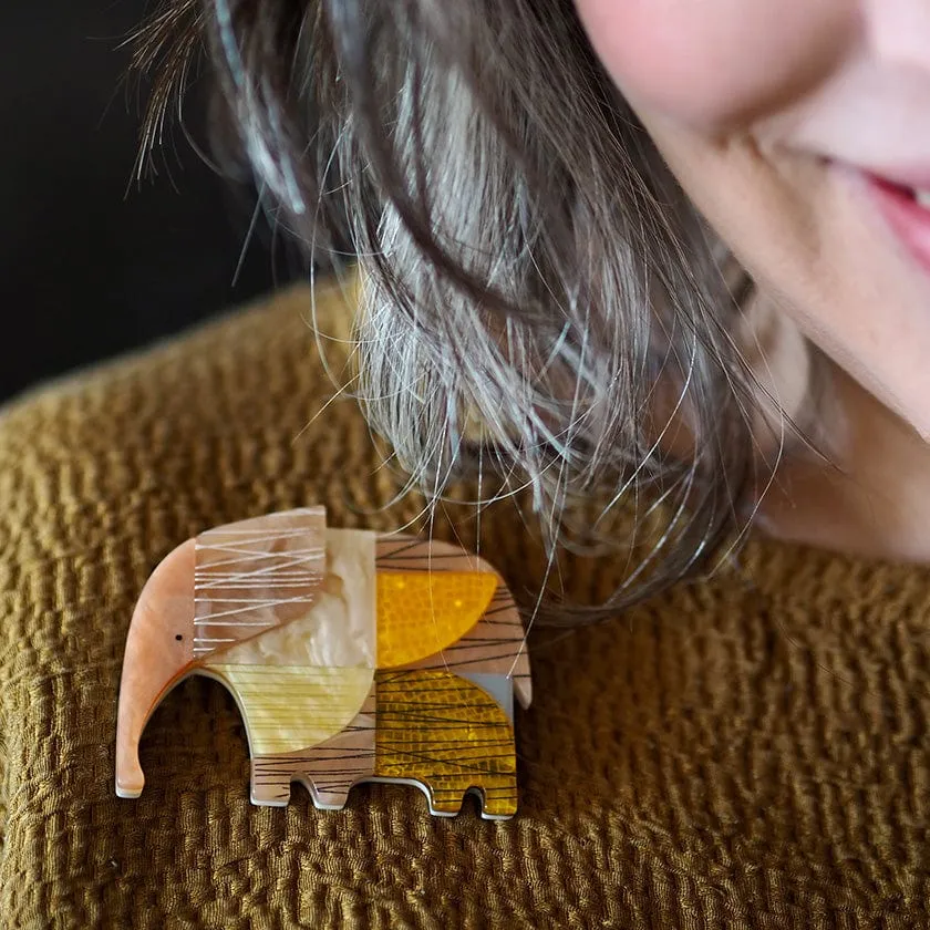 An Elephant Named Rumble Brooch