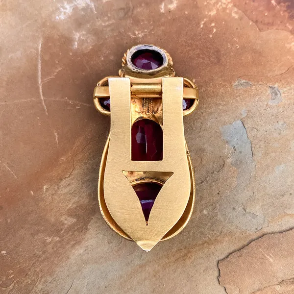 Antique Etruscan Revival Garnet Clip