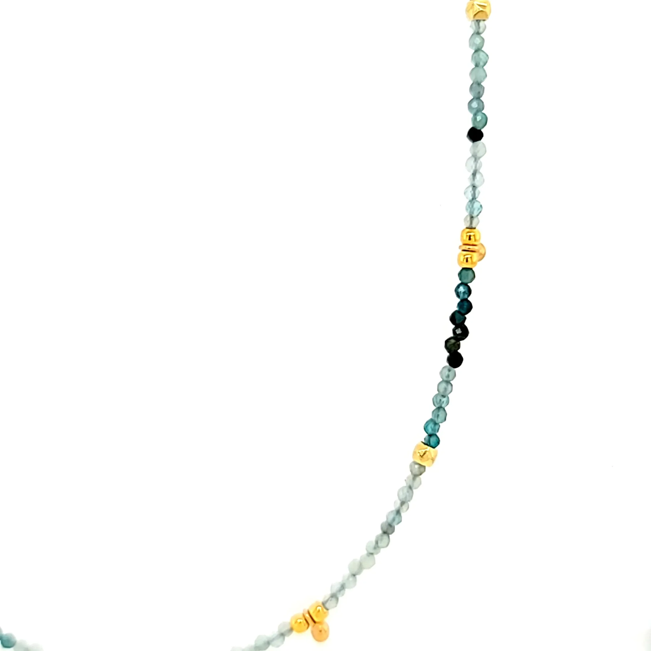 AVF Grandidierite & Gold Beaded Necklace (SI3697)