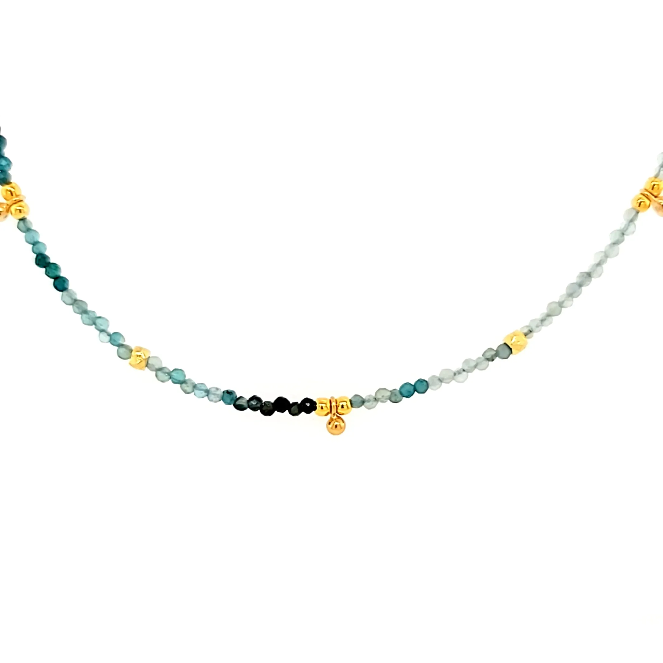 AVF Grandidierite & Gold Beaded Necklace (SI3697)