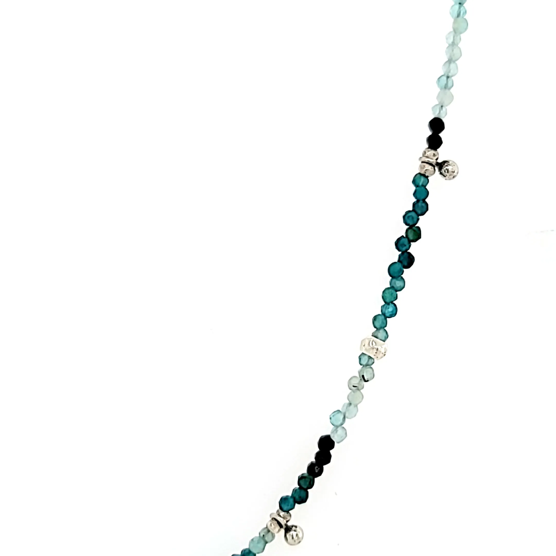 AVF Grandidierite & Silver Beaded Necklace (SI3711)