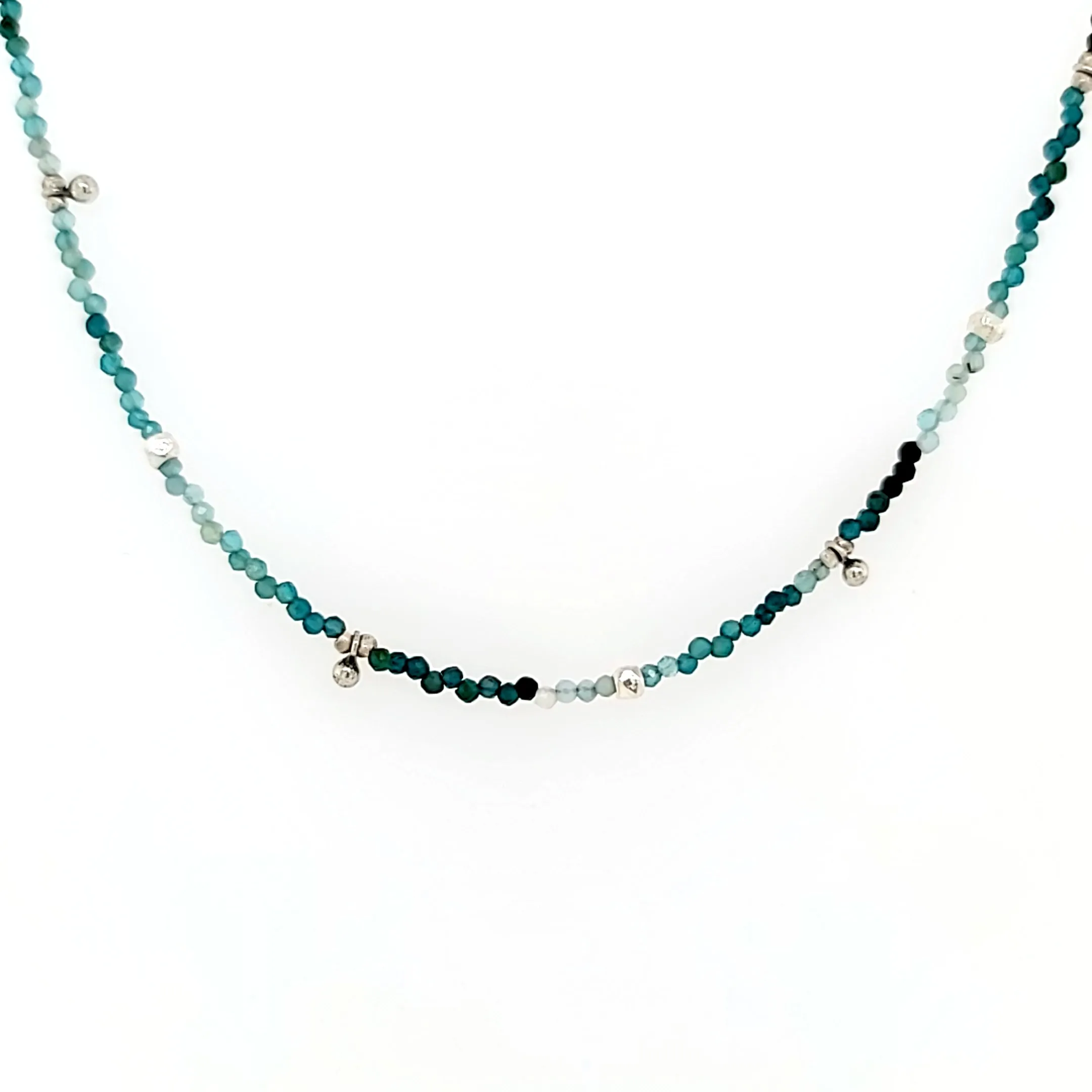 AVF Grandidierite & Silver Beaded Necklace (SI3711)