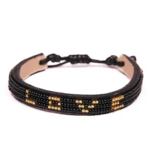 Black & Gold Skinny LOVE Bracelet - Small