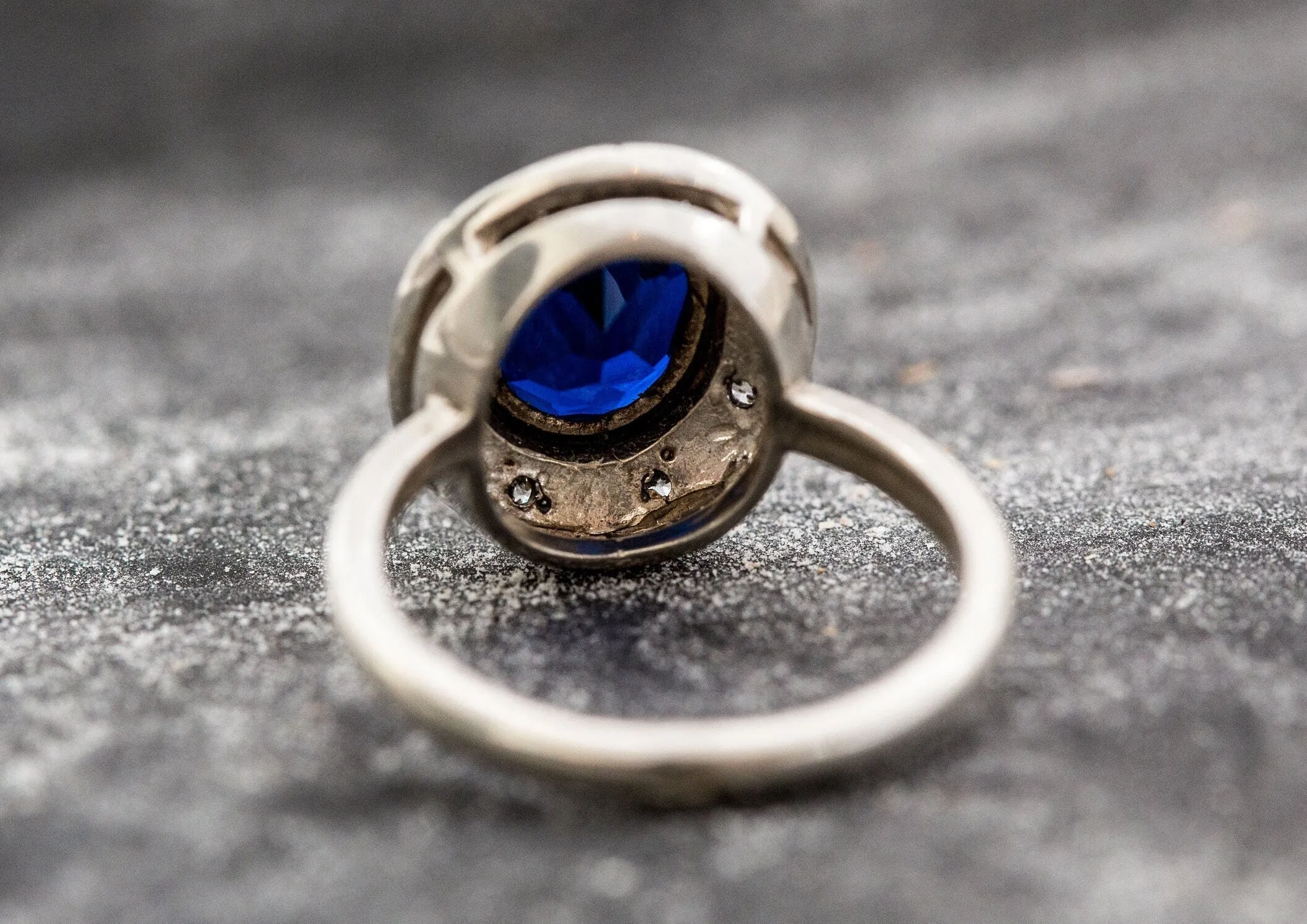 Blue Sapphire Ring - Blue Statement Ring - Vintage Tribal Ring