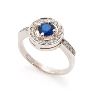 Blue Sapphire Ring - Round Blue Ring - September Birthstone Ring