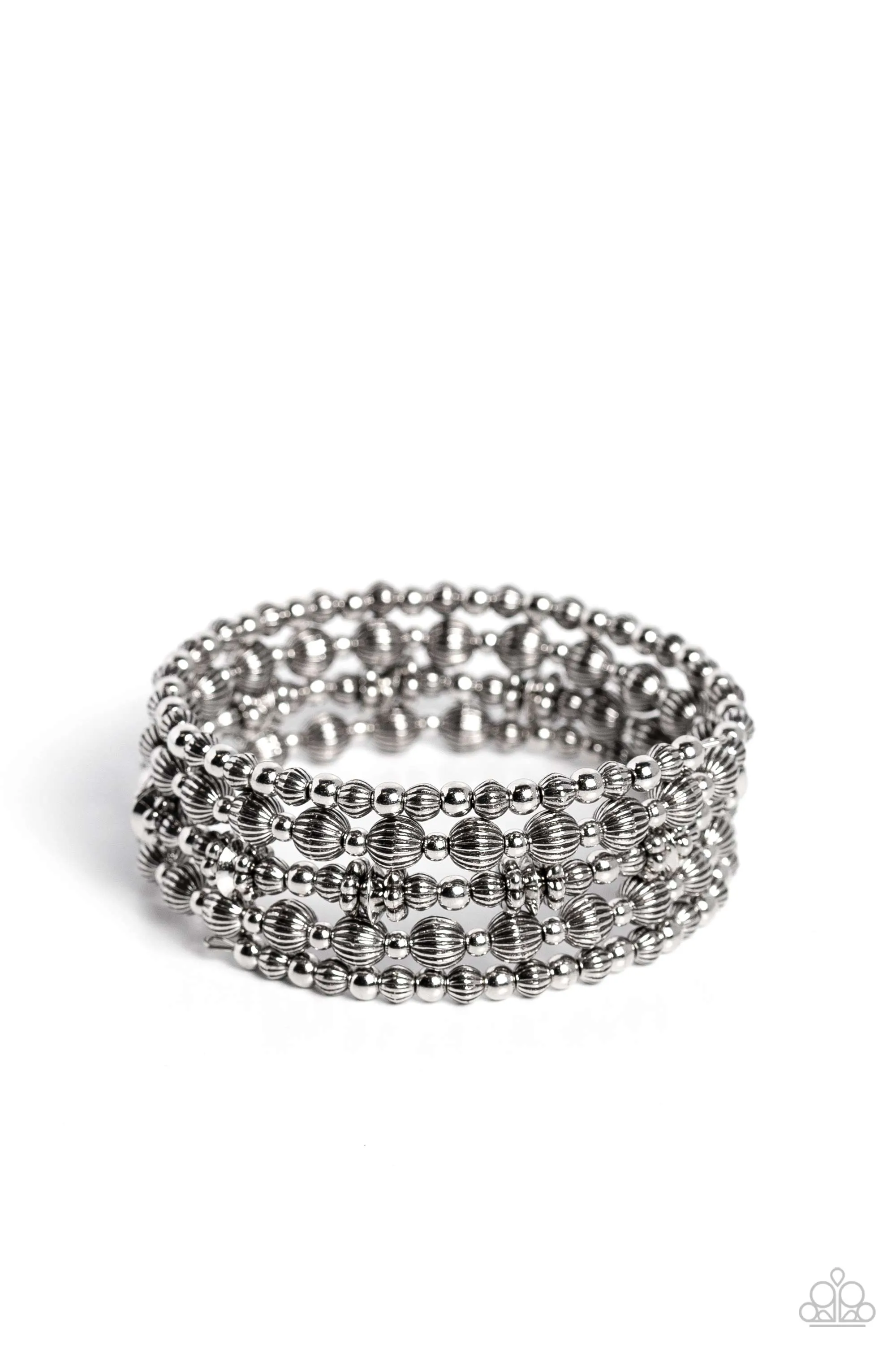 Bracelets Striped Stack - Silver B025