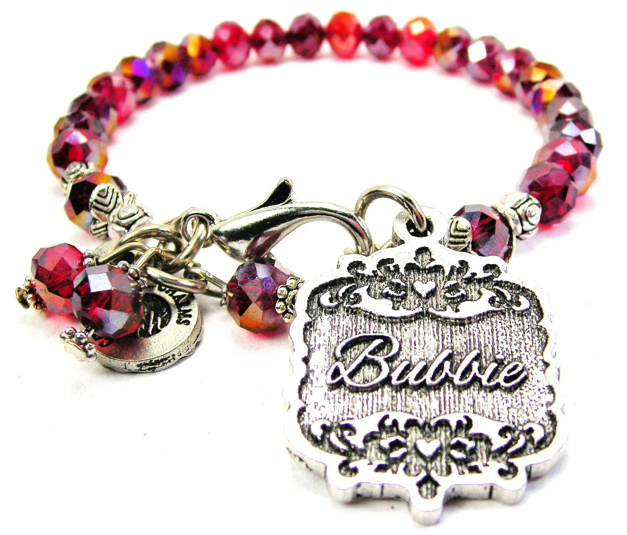 Bubbie Victorian Scroll Splash Of Color Crystal Bracelet