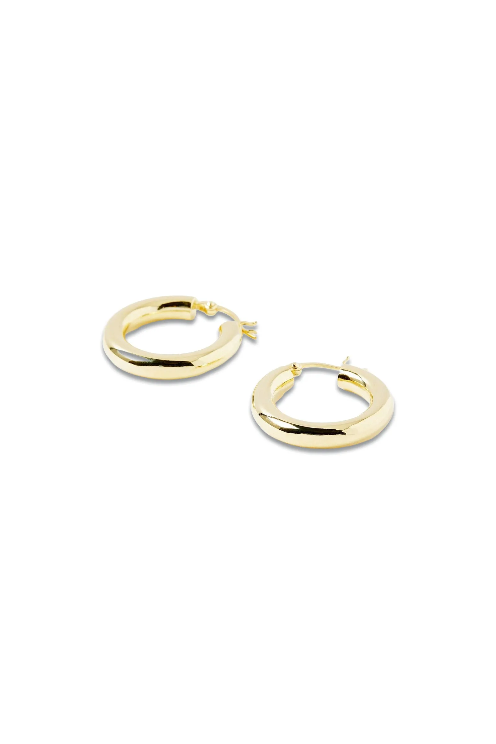 Carrie Chunky Gold Plated Hoop Earrings Small