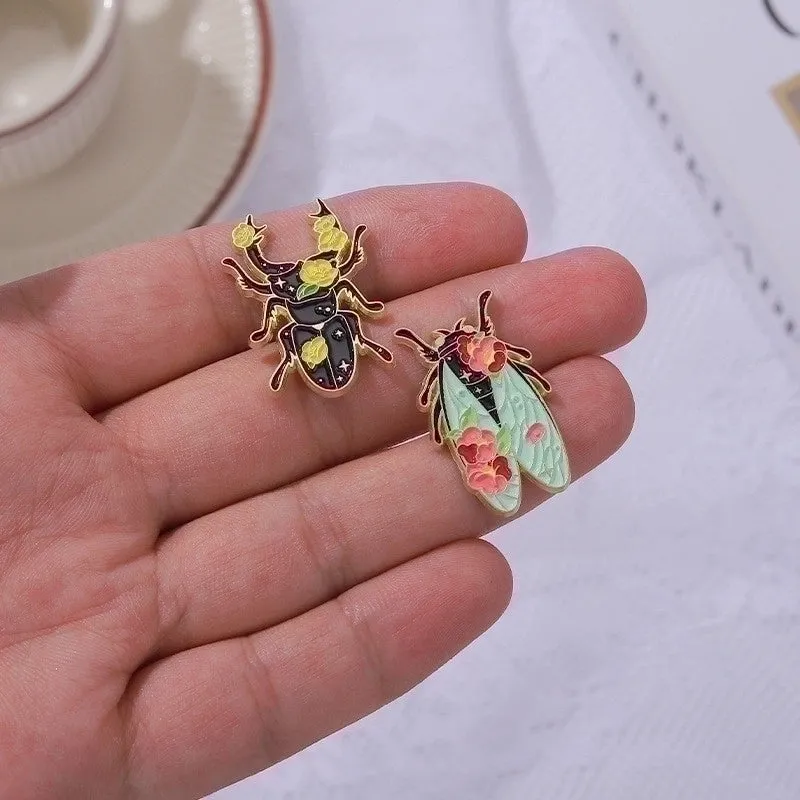 Cartoon Style Animal Insect Mushroom Alloy Stoving Varnish Plating Unisex Brooches