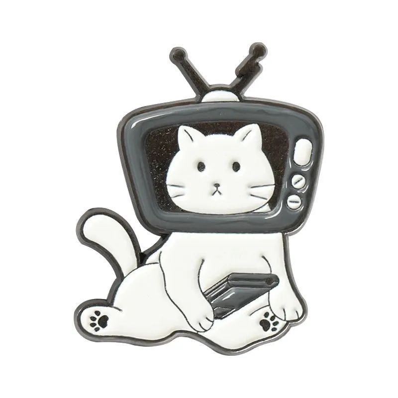 Cartoon Style Cat Alloy Enamel Unisex Brooches