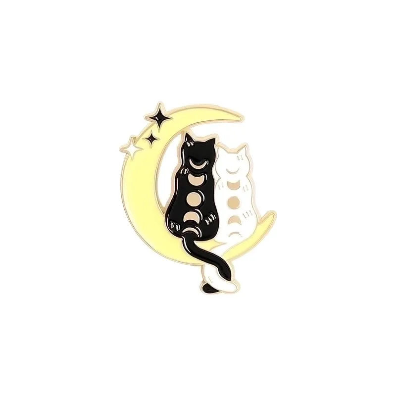 Cartoon Style Cat Alloy Enamel Unisex Brooches