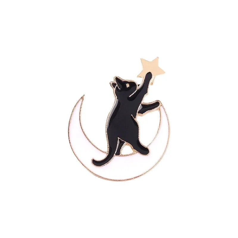 Cartoon Style Cat Alloy Enamel Unisex Brooches