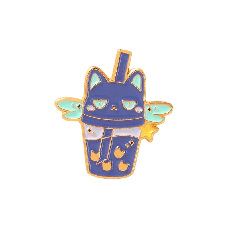 Cartoon Style Cat Alloy Enamel Unisex Brooches