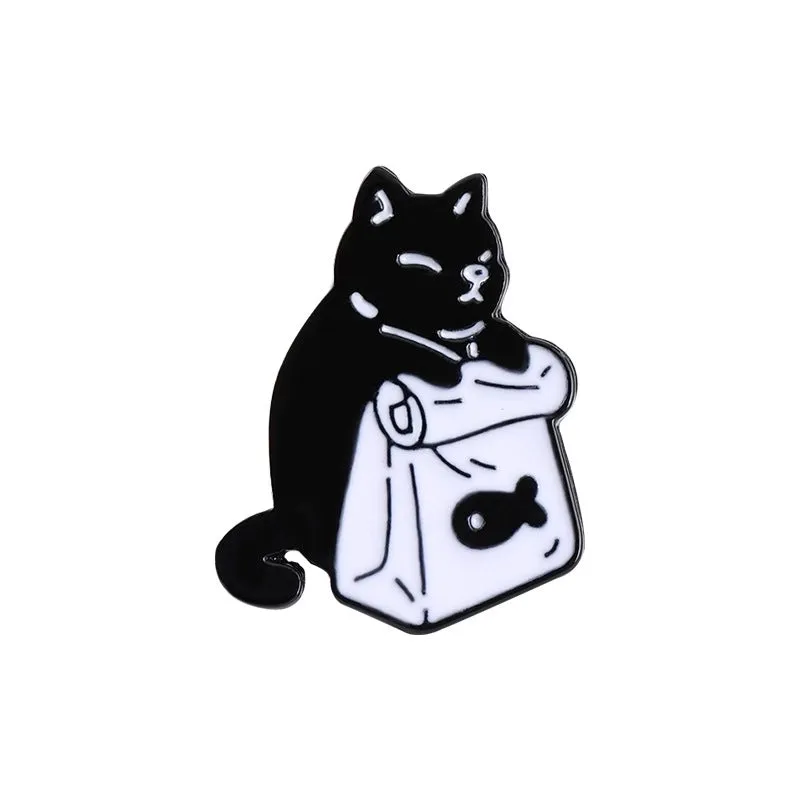 Cartoon Style Cat Alloy Enamel Unisex Brooches