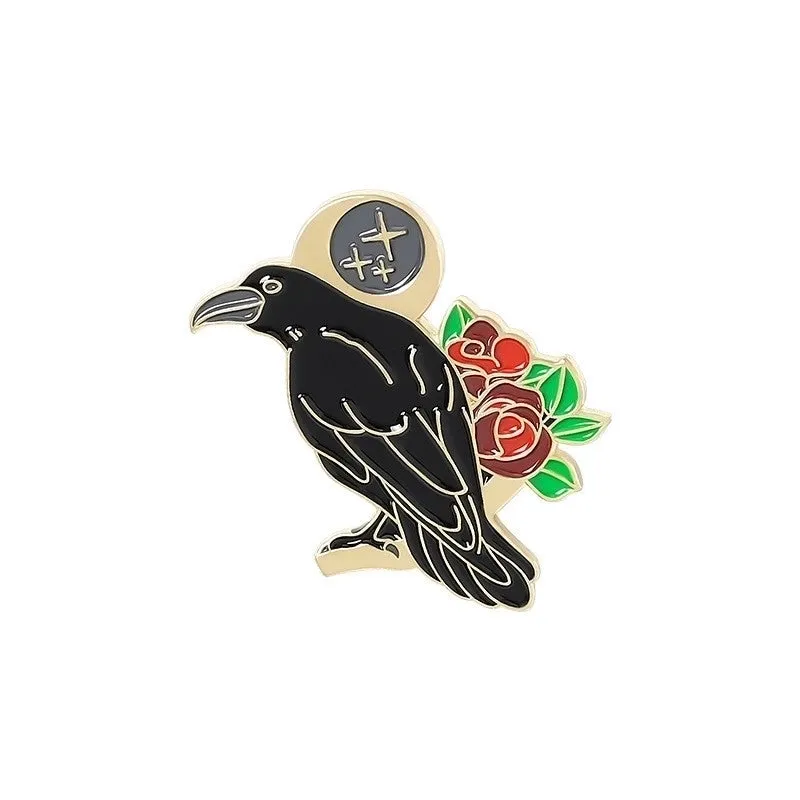 Cartoon Style Crow Bird Alloy Stamping Stoving Varnish Plating Unisex Brooches