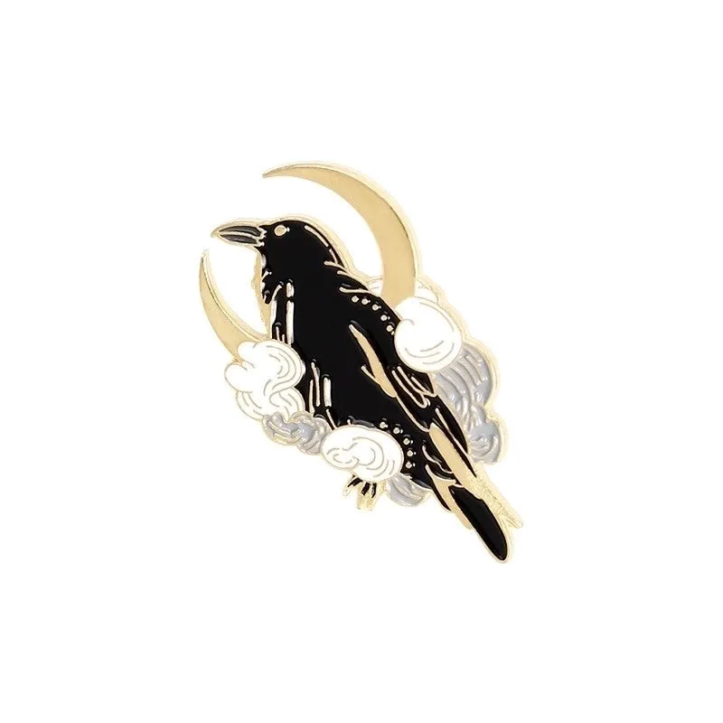 Cartoon Style Crow Bird Alloy Stamping Stoving Varnish Plating Unisex Brooches