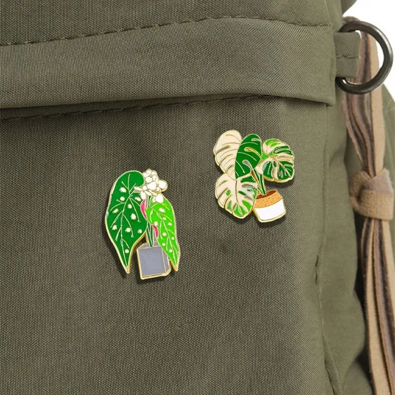 Cartoon Style Cute Pastoral Leaves Plant Alloy Enamel Plating Unisex Brooches