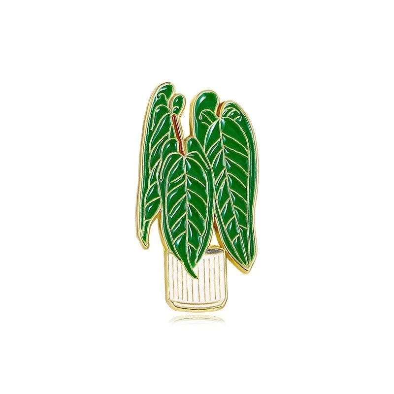 Cartoon Style Cute Pastoral Leaves Plant Alloy Enamel Plating Unisex Brooches