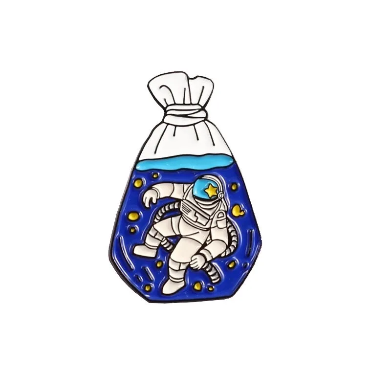 Cartoon Style Pin Astronaut Alloy Enamel Unisex Brooches