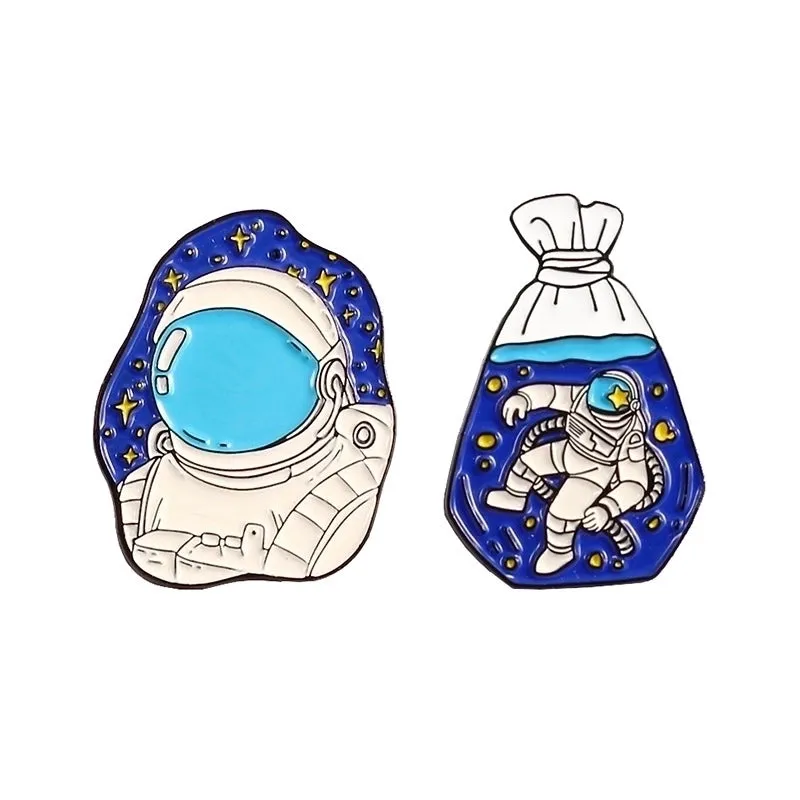 Cartoon Style Pin Astronaut Alloy Enamel Unisex Brooches