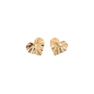 Chic Metal Love Pleats Stud Earrings - Vienna Verve Collection