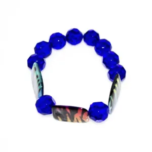 Chunky Blue Animal Prints Beaded Women's Bracelets