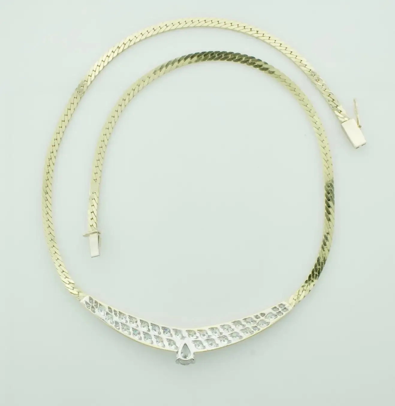 Classic Diamond Necklace in White and Yellow Gold Circa 1960's