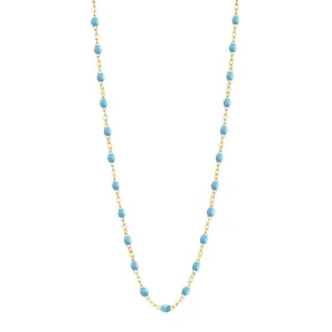 Classic Gigi Turquoise necklace, yellow gold, 16.5"