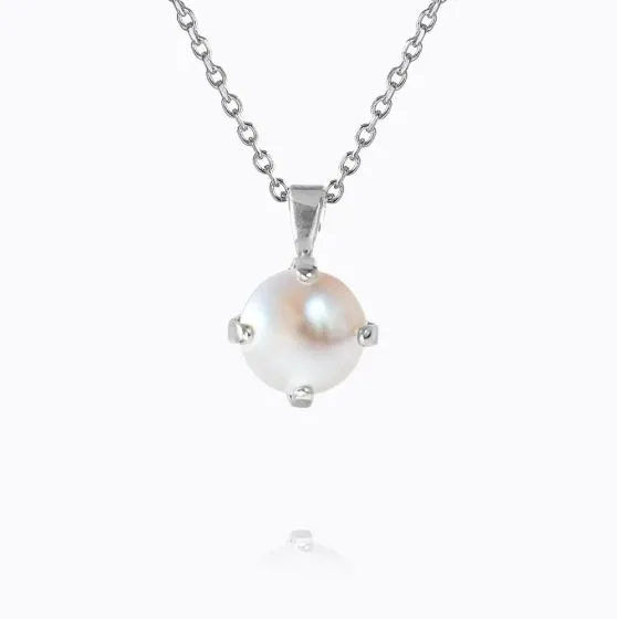 Classic Petite Silver Pearl Necklace