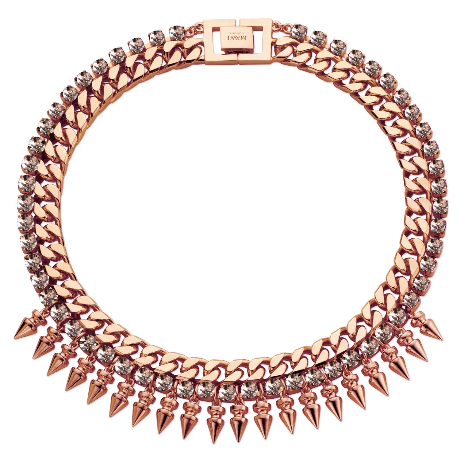 Classic Spike Necklace, Rosegold