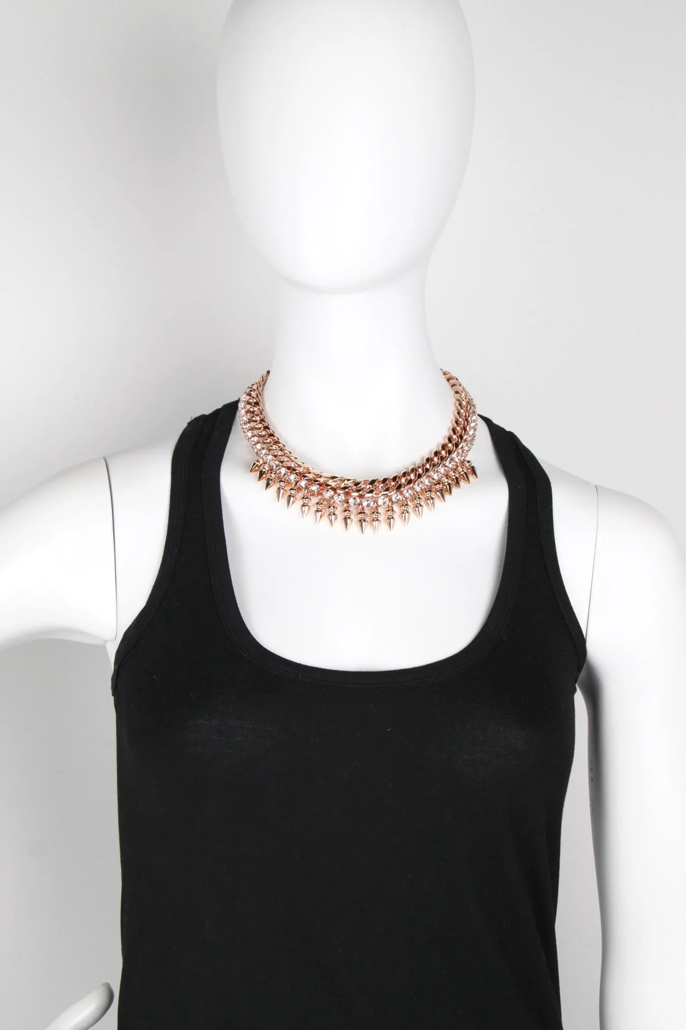 Classic Spike Necklace, Rosegold