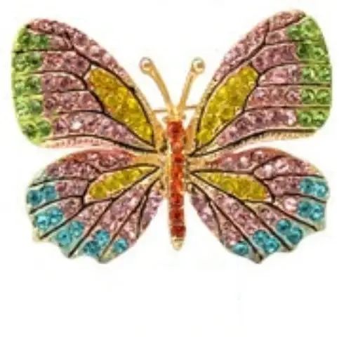 Colorful Butterfly Crystal Rhinestone Pin