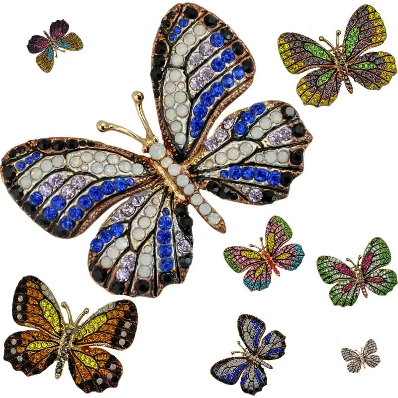 Colorful Butterfly Crystal Rhinestone Pin