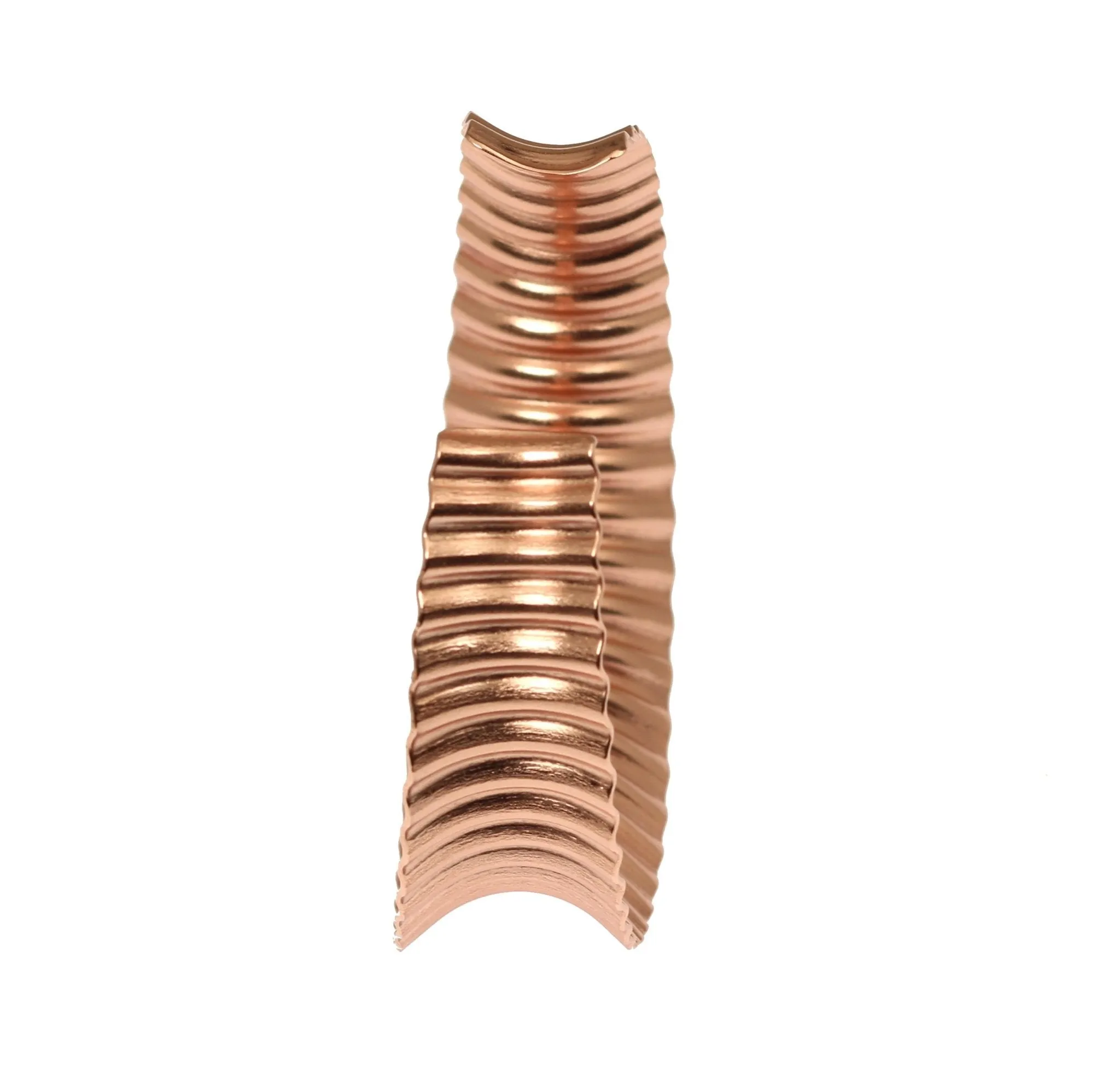 Corrugated Copper Anticlastic Tapered Handmade Cuff