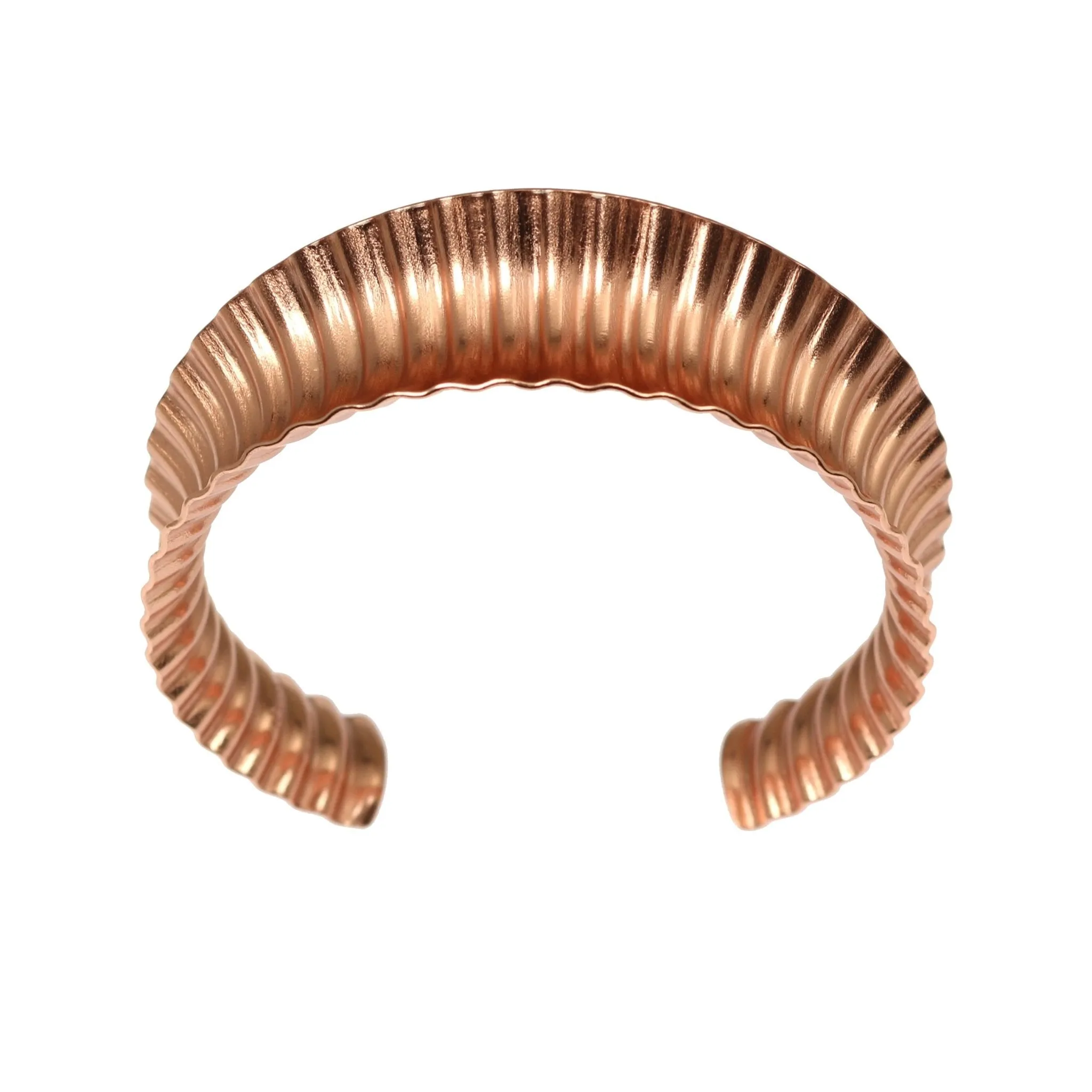 Corrugated Copper Anticlastic Tapered Handmade Cuff