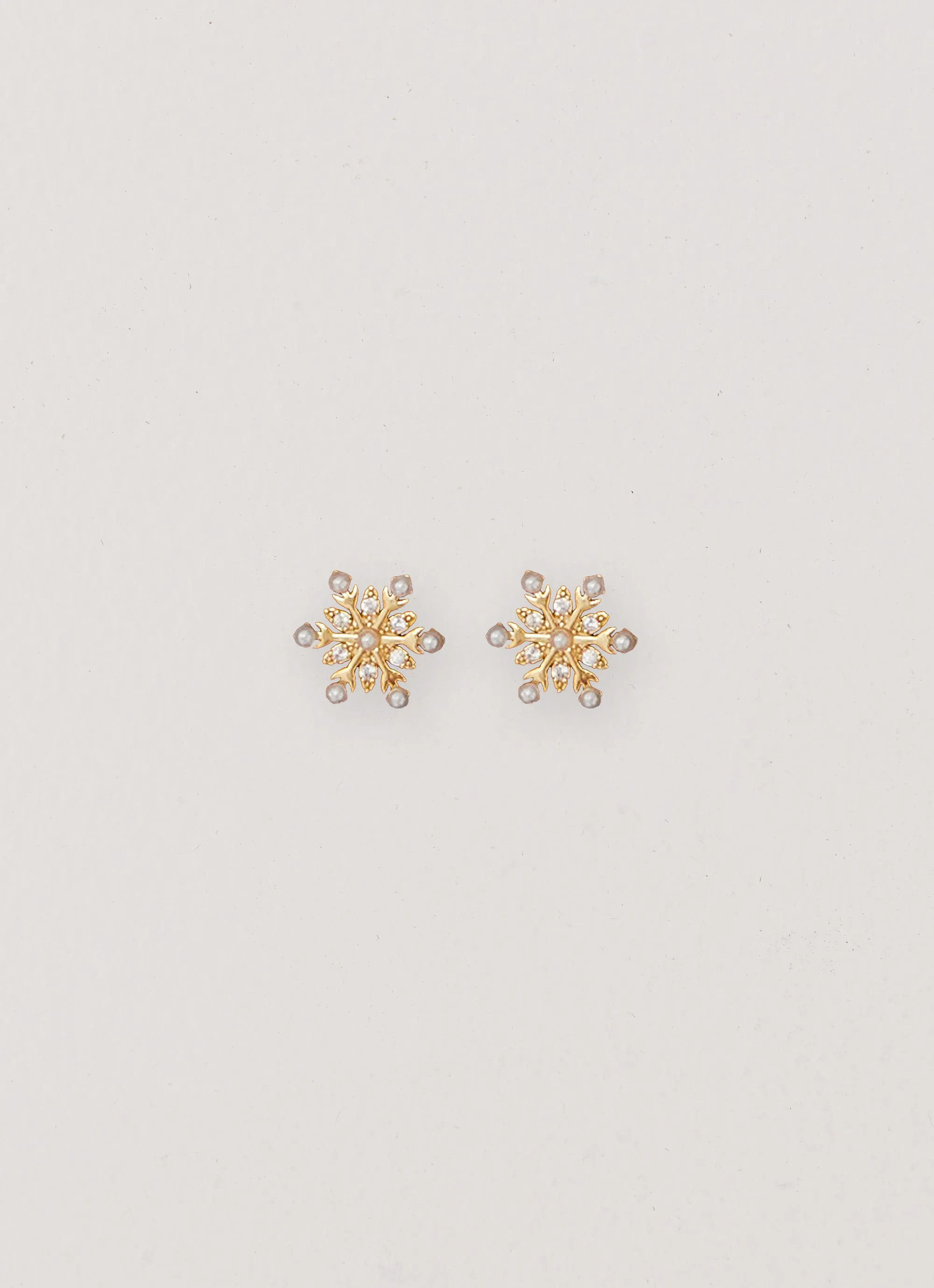 Crystal Snowflake Earring - Gold