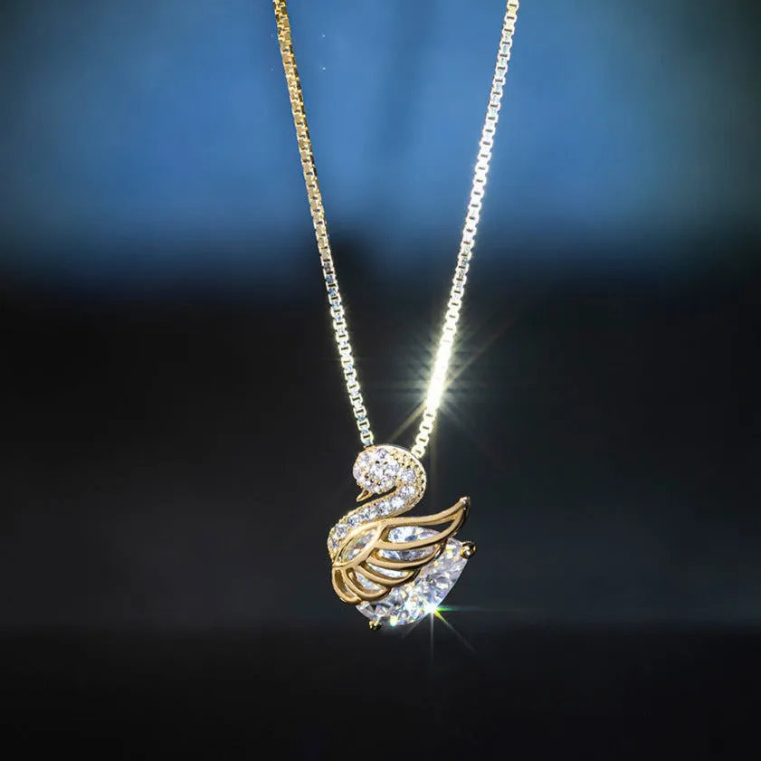 Crystal Swan Necklace