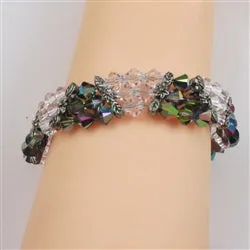 Cuff  Crystal Bracelet in Vitrail Three Strand