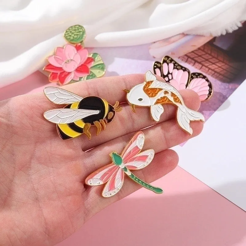 Cute Animal Cartoon Plant Alloy Stoving Varnish Plating Unisex Brooches