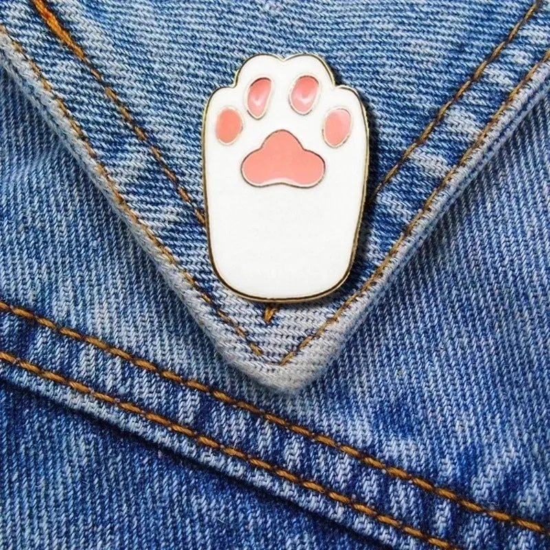 Cute Pin Paw Print Alloy Enamel Unisex Brooches